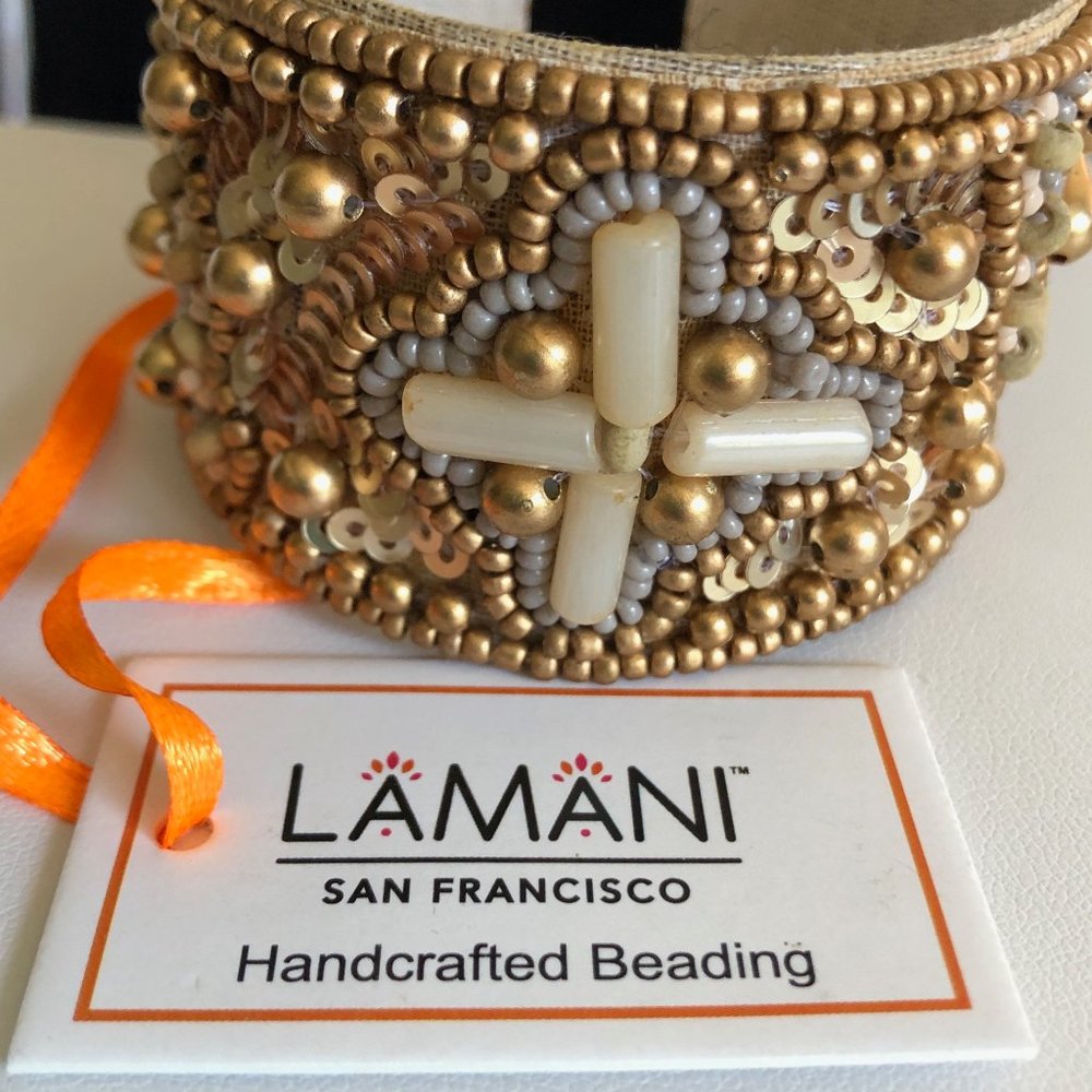 LAMANI SF Handcrafted Embellished Cuff Bracelet